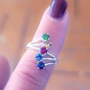 Sterling Sliver 5 Stone Ring